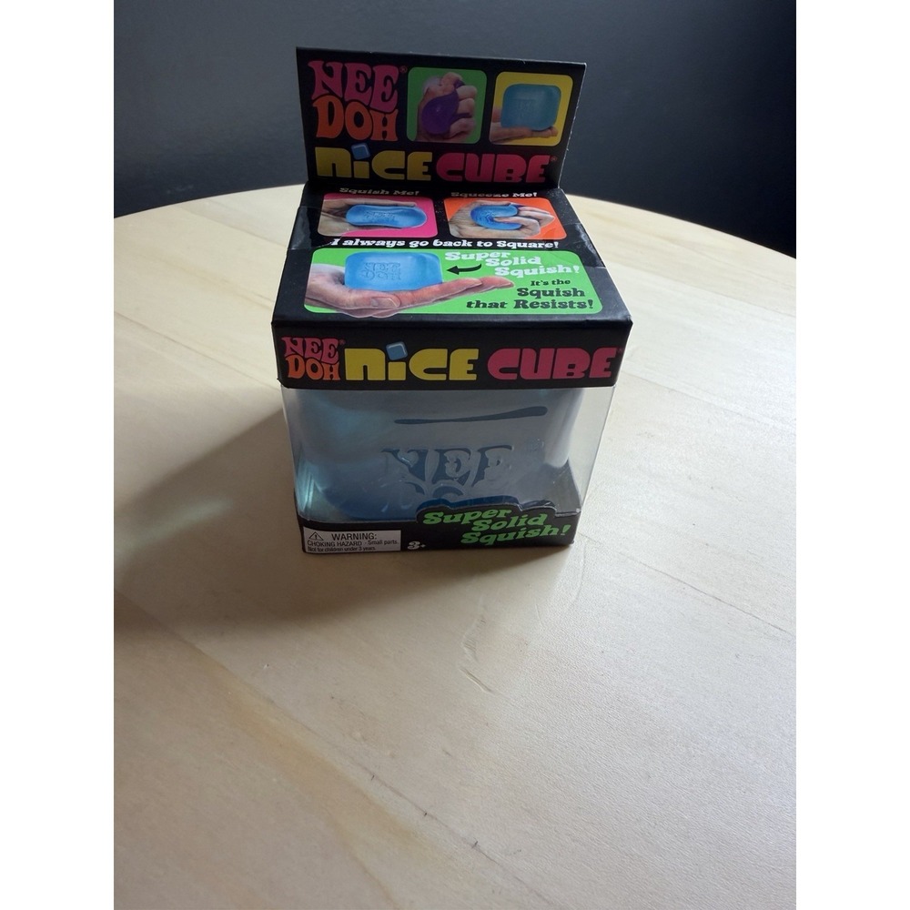 Authentic Nee Doh Nice Cube  Super Solid Squish Stress fidget relief toy BLUE!!